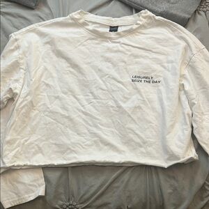 White Graphic Long Sleeve Shirt